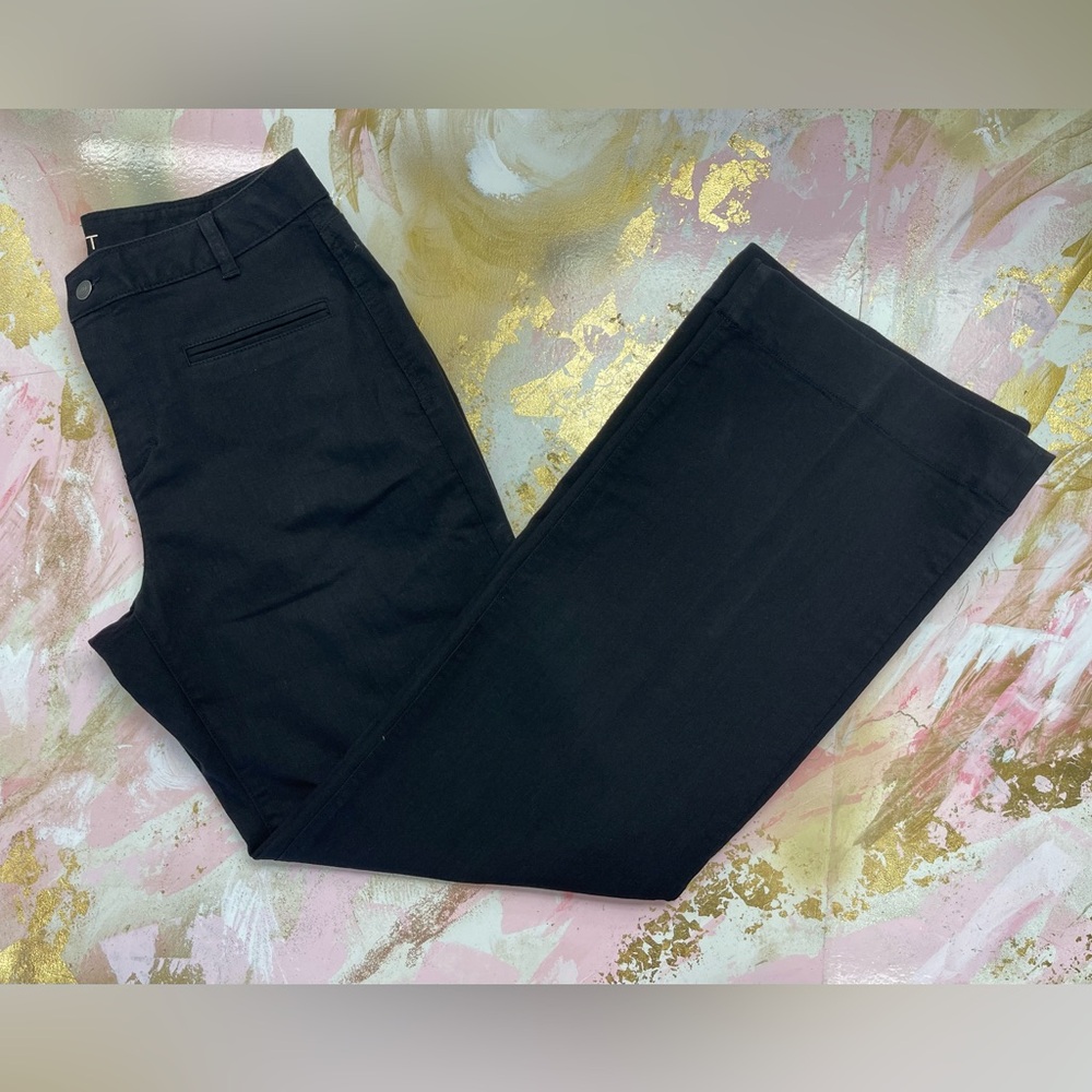 Loft black curvy wide leg trouser pants 12